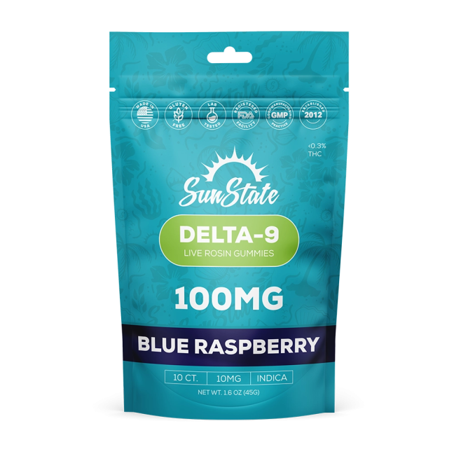 Delta 9 Live Rosin Gummies Blue Raspberry